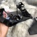 Saint Laurent Tribute Sandals 105 In Black Patent Leather Saint Laurent Tribute Sandals 105 In Black Patent Leather