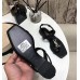 Saint Laurent Cassandra Flat Sandals In Black Calfskin Saint Laurent Cassandra Flat Sandals In Black Calfskin