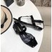 Saint Laurent Cassandra Flat Sandals In Black Patent Leather Saint Laurent Cassandra Flat Sandals In Black Patent Leather