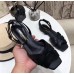 Saint Laurent Tribute Flat Sandals In Black Calfskin Saint Laurent Tribute Flat Sandals In Black Calfskin