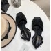 Saint Laurent Tribute Flat Sandals In Black Calfskin Saint Laurent Tribute Flat Sandals In Black Calfskin