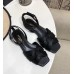 Saint Laurent Tribute Flat Sandals In Black Calfskin Saint Laurent Tribute Flat Sandals In Black Calfskin