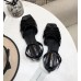 Saint Laurent Tribute Flat Sandals In Black Patent Leather Saint Laurent Tribute Flat Sandals In Black Patent Leather