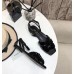 Saint Laurent Tribute Flat Sandals In Black Patent Leather Saint Laurent Tribute Flat Sandals In Black Patent Leather