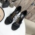 Saint Laurent Cassandra 100 Sandals In Black Calfskin Saint Laurent Cassandra 100 Sandals In Black Calfskin