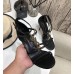 Saint Laurent Cassandra 100 Sandals In Black Calfskin Saint Laurent Cassandra 100 Sandals In Black Calfskin