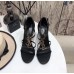 Saint Laurent Cassandra 100 Sandals In Black Calfskin Saint Laurent Cassandra 100 Sandals In Black Calfskin