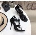 Saint Laurent Cassandra 100 Sandals In Black Patent Leather Saint Laurent Cassandra 100 Sandals In Black Patent Leather