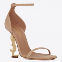 Saint Laurent Opyum 110 Sandals In Beige Suede Saint Laurent Opyum 110 Sandals In Beige Suede