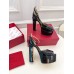 Valentino Tan-Go Platform Sandals 155mm In Black Patent Leather Valentino Tan-Go Platform Sandals 155mm In Black Patent Leather