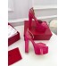 Valentino Tan-Go Platform Sandals 155mm In Rose Red Patent Leather Valentino Tan-Go Platform Sandals 155mm In Rose Red Patent Leather