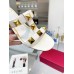 Valentino Roman Stud Slide Sandals 60mm In White Calfskin