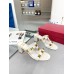 Valentino Roman Stud Slide Sandals 60mm In White Calfskin