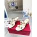 Valentino Roman Stud Slide Sandals 60mm In White Calfskin