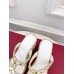 Valentino Garavani Rockstud Wedge Sandals in White Calfskin