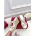 Valentino Garavani Rockstud Wedge Sandals in White Calfskin