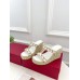 Valentino Garavani Rockstud Wedge Sandals in White Calfskin