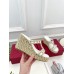 Valentino Garavani Rockstud Wedge Sandals in White Calfskin