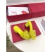 Valentino VLogo Cut-out Slide Sandals 60mm in Yellow Leather
