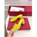 Valentino VLogo Cut-out Slide Sandals 60mm in Yellow Leather