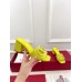 Valentino VLogo Cut-out Slide Sandals 60mm in Yellow Leather