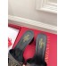 Valentino VLogo Cut-out Slide Sandals 60mm in Black Leather Valentino VLogo Cut-out Slide Sandals 60mm in Black Leather