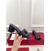Valentino VLogo Cut-out Slide Sandals 60mm in Black Leather Valentino VLogo Cut-out Slide Sandals 60mm in Black Leather