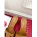 Valentino VLogo Cut-out Slide Sandals 60mm in Brown Leather