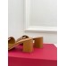 Valentino VLogo Cut-out Slide Sandals 60mm in Brown Leather