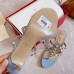 Valentino Rockstud Flip Flop Sandals 50mm In Blue Calfskin Valentino Rockstud Flip Flop Sandals 50mm In Blue Calfskin