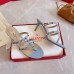 Valentino Rockstud Flip Flop Sandals 50mm In Blue Calfskin Valentino Rockstud Flip Flop Sandals 50mm In Blue Calfskin