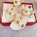 Valentino Roman Stud Flat Sandals In White Calfskin Valentino Roman Stud Flat Sandals In White Calfskin
