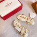 Valentino Roman Stud Flat Sandals In White Calfskin Valentino Roman Stud Flat Sandals In White Calfskin