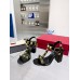 Valentino Roman Stud Sandals 90mm In Black Calfskin
