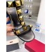 Valentino Roman Stud Sandals 90mm In Black Calfskin