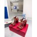 Valentino Roman Stud Sandals 90mm In Red Calfskin