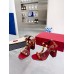 Valentino Roman Stud Sandals 90mm In Red Calfskin