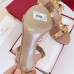 Valentino Roman Stud Sandals 100mm In Rose Cannelle Calfskin