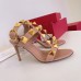 Valentino Roman Stud Sandals 100mm In Rose Cannelle Calfskin