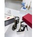 Valentino Roman Stud Sandals 100mm In Black Calfskin