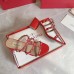 Valentino Rockstud Slide Sandals 60mm In Red Calfskin Valentino Rockstud Slide Sandals 60mm In Red Calfskin