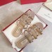 Valentino Garavani Rockstud Flat Sandals In Poudre Calfskin Valentino Garavani Rockstud Flat Sandals In Poudre Calfskin