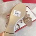 Valentino Garavani Rockstud Flat Sandals In Poudre Calfskin Valentino Garavani Rockstud Flat Sandals In Poudre Calfskin