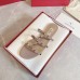 Valentino Garavani Rockstud Flat Sandals In Poudre Calfskin Valentino Garavani Rockstud Flat Sandals In Poudre Calfskin