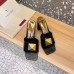Valentino One Stud Slide Sandals 60mm In Black Calfskin