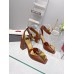 Valentino One Stud Sandals 90mm In Brown Calfskin Valentino One Stud Sandals 90mm In Brown Calfskin