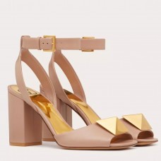 Valentino One Stud Sandals 90mm In Rose Cannelle Calfskin Valentino One Stud Sandals 90mm In Rose Cannelle Calfskin