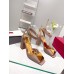 Valentino One Stud Sandals 90mm In Rose Cannelle Calfskin