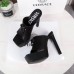 Versace La Medusa Platform Mules In Black Calfskin Versace La Medusa Platform Mules In Black Calfskin