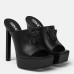 Versace La Medusa Platform Mules In Black Calfskin Versace La Medusa Platform Mules In Black Calfskin